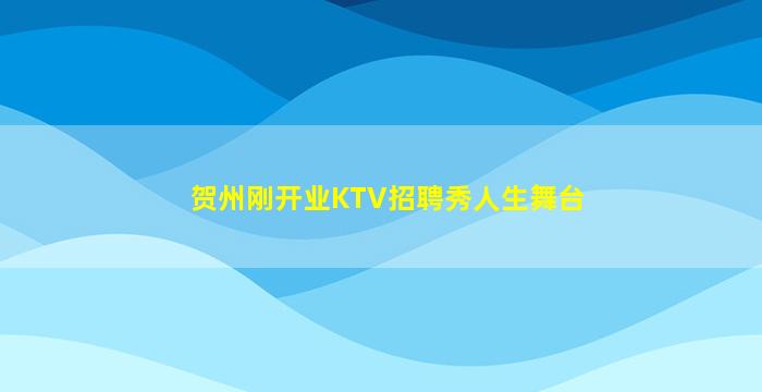 贺州刚开业KTV招聘秀人生舞台